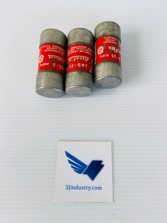LOT OF 3 - JAS 35 - 35A - 600V  -  AEROFLEX JAS35 FUSE
