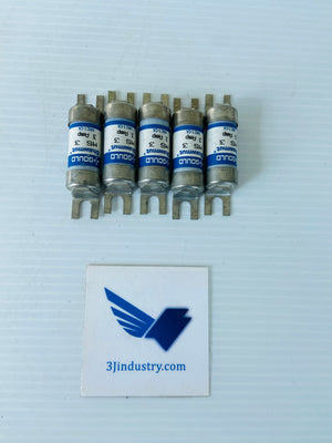 LOT OF 5 - MS 3 - 3A - 600V TYPE HRCI-CA  -  GOULD SHAWMUT MS3 FUSE