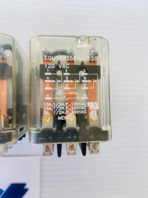 LOT OF 3 - EQU14A35F-AC120 - 120VAC - 10A  -  EQUIPTEX EQU14A35FAC120 RELAY