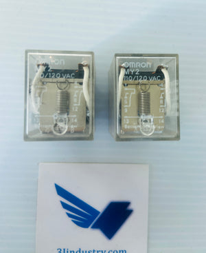 LOT OF 2 MY2 - 110/120VAC  -  OMRON MY2AC110120 MINIATURE POWER RELAY