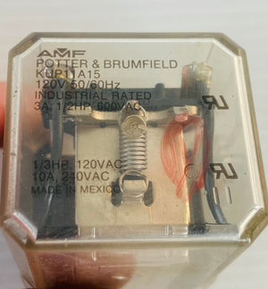 KUP-11A15-120 - 120V - 50/60HZ - 3A - 1/2HP 600VAC  -  POTTER & BRUMFIELD KUP11A15 RELAY