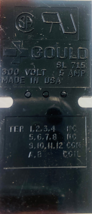 LOT OF 5 SL 715 - 300V - 5A  -  GOULD SL715 RELAY SOCKET