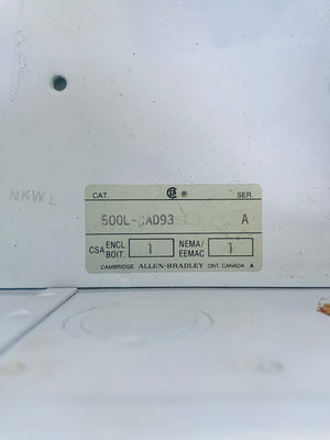 500L-CAD93 - NEMA 1 - 600VAC - 60A - 3 PH - LC1-D633H7 - LR1-D40 355  -  ALLEN BRADLEY  500LCAD93 STARTER