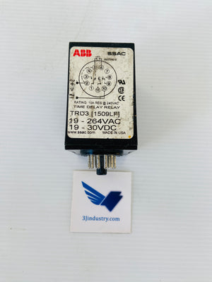 TRU3 1509LF - 19-264VAC - 19-30VDC - 10A@240VAC - 11 PIN  -  ABB TRU3 TIME DELAY RELAY