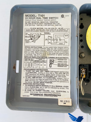 T101 - 110-125V - 60HZ - 24 HOUR   -   INTERMATIC T101 DIAL TIME SWITCH