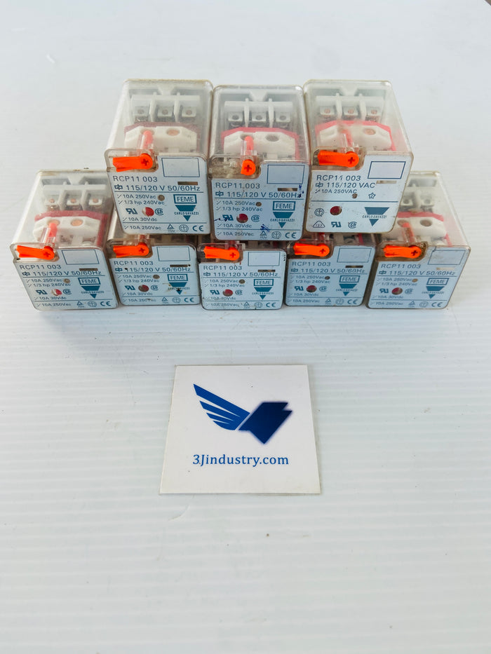 LOT OF 8 - RCP11 003 115/120V 50/60HZ 10A  -  CARLO GAVAZZI  RCP11003 RELAY