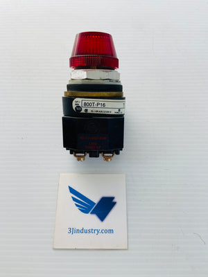 800T-PB16R - 120V - 50/60HZ - #12 LAMP RED -   -  ALLEN-BRADLEY 800T-PB PUSH BUTTON