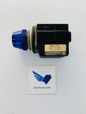 800T-P16B-OS - BLUE - #55 LAMP - 120V - 50/60HZ  -  ALLEN-BRADLEY 800TPB16B PILOT LIGHT