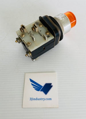 800T-PB16A AMBER ORANGE - 120V - 50/60HZ - #12 LAMP  -  ALLEN-BRADLEY 800TPB16A PUSH BUTTON