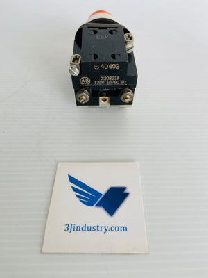 800T-PB16A AMBER ORANGE - 120V - 50/60HZ - #12 LAMP  -  ALLEN-BRADLEY 800TPB16A PUSH BUTTON