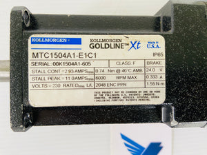 MTC1504A1-E1C1 - 6000RPM - 230V - 2,93A - IP65 - 1,55NM  -  KOLLMORGEN MTC1504A1E1C1 SERVO MOTOR