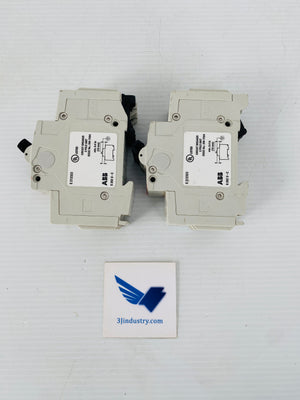 LOT OF 2 - S202U-C15 - 2 POLE - 15A - 240VAC - 50/60HZ  -  ABB S202UC15 CIRCUIT BREAKER