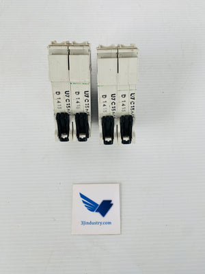 LOT OF 2 - S202U-C15 - 2 POLE - 15A - 240VAC - 50/60HZ  -  ABB S202UC15 CIRCUIT BREAKER