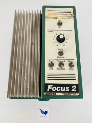 PN2450-8000 - 1/4 - 1HP (115VAC) - 1/2-2HP (230VAC) - 50/60HZ 14A INPUT  -   BROKEN LATCH  - EMERSON FOCUS 2 DRIVE
