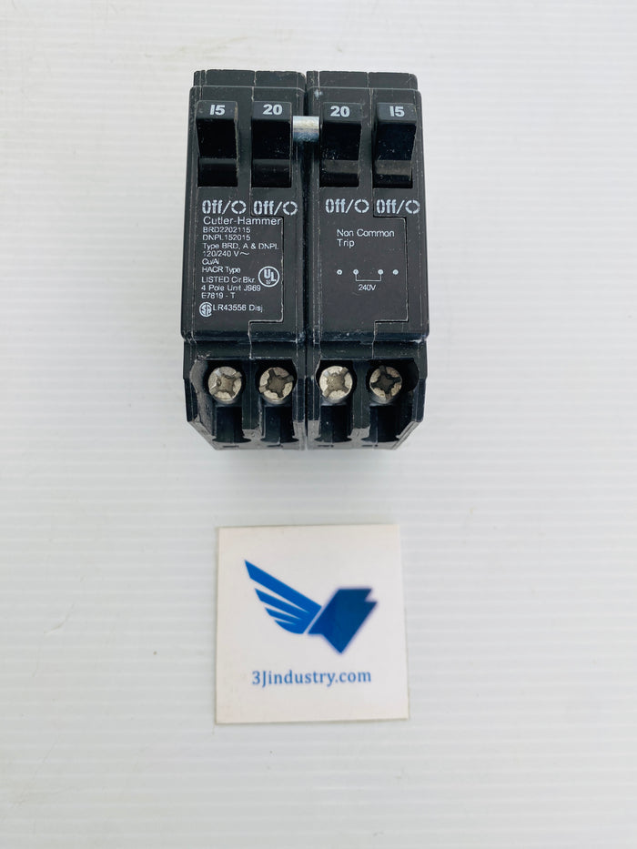 DNPL152015 - BRD2202115 - 4 POLE - TYPE BRD, A &DNPL - 15A - 120/240V - 20A  -  Cutler Hammer DNPL15 CIRCUIT BREAKER