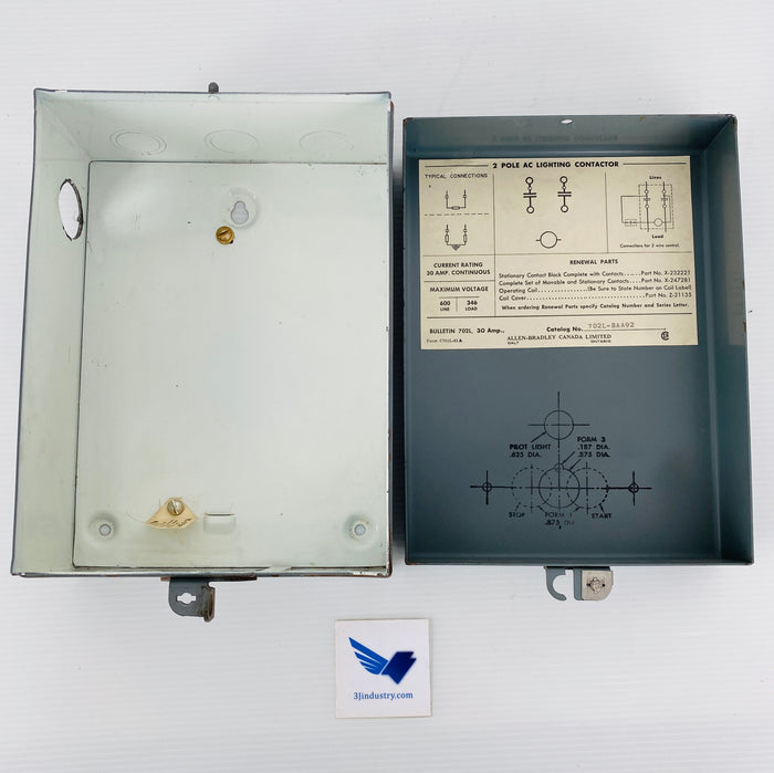 BULLETIN 702L-BAA92  -  ALLEN-BRADLEY 702LBAA2 LIGHTING CONTACTOR ENCLOSURE