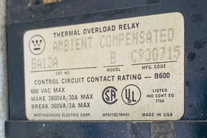 A200M1CAC - 3 POLE - 3 PHASE - 120VAC - SIZE 1 - 27A  -  WESTINGHOUSE A200M1CAC MOTOR STARTER