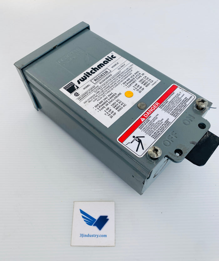 RCD5336 - 30a - 600vac - 3 phases - 3 wires - 3hp@20v  -  FEDERAL PIONEER FPE RCD5336 STARTER SWITCH