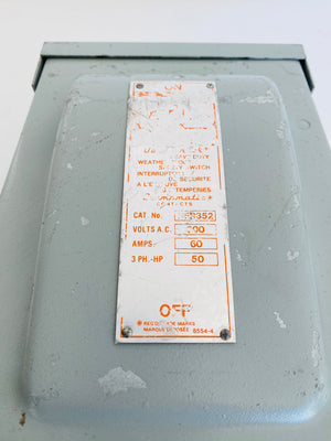 NFR352 - 60A - 600VAC -3PH -50HP - 3 POLE  -  SIEMENS ITE NFR SAFETY SWITCH