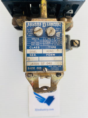 8501AO40 - 10A - 600VAC - SIZE 00  -  SQUARE D/ 8501 RELAY