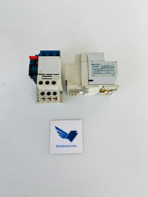 LOT OF 2 - LR3-E005 - WITH BASE  - 660VAC - 10A  -  TELEMECANIQUE  LR3E005 THERMAL OVERLOAD RELAY