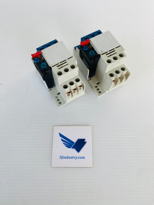 LOT OF 2 - LR3-E005 - WITH BASE  - 660VAC - 10A  -  TELEMECANIQUE  LR3E005 THERMAL OVERLOAD RELAY