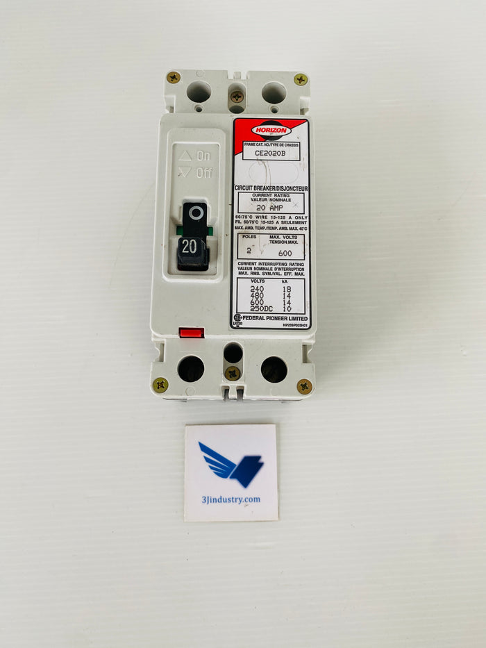 CE2020B - 2 POLE - 20A - 600VAC HORIZON  -  FEDERAL PIONEER FPE CE-B CIRCUIT BREAKER