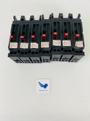 LOT OF 7 - HEW120 - 20A - 1 POLE  -  FEDERAL PIONEER HEW120 BREAKER