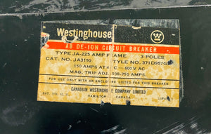 JA3150 - JA-225 - 371D957G16 - 150A - 3 POELS - 600V - 3 PHASES - 1500-750A  -  WESTINGHOUSE  BREAKER