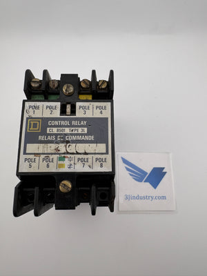 Square D 8501 Type 3L Control Relay 120V coil industrial Relay 8501-3L