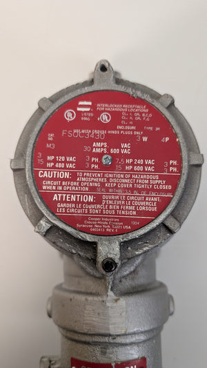 FSQC3430 - Easton Crouse Hinds FSQC Interlocked Receptacle