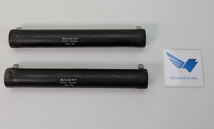 Resistor 9412 - Set of 2 - 175 W, 100 Ω, 5% tolerance, high-power wirewound resistor, 8.5"