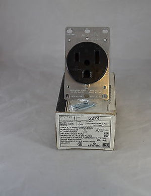 LEVITON 5374  -  LEVITON  -  PRISE ENCASTREE BIPOLAIRE A 3 FILS AVEC MALT 50A-25