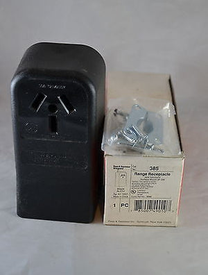 385  -  PASS & SEYMOUR  -  RANGE RECEPTABLE 50A, 125/250V  SURFACE MOUNT 3P, 3W
