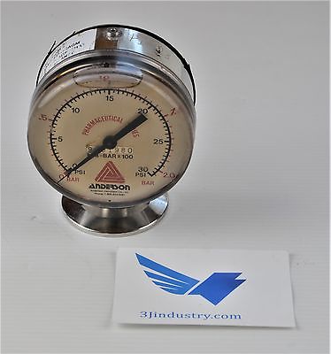 Pressure Gauge - Dual Scale Range 0…30 PSI / 0…2 BAR  -  ANDERSON ANDERSON Press