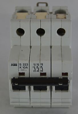 S223-K10A Klockner Moeller Breaker 3-P 10A/480VAC - K CURVE DIN RAIL