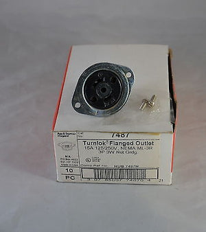 7487  -  PASS & SEYMOUR  -  TURNLOCK FLANGED OUTLET 15A, 125/250V