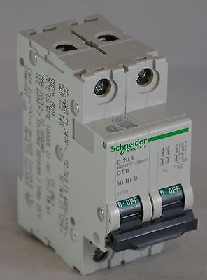 24134 - MG24134 SCHNEIDER  CIRCUIT BREAKER 20AMP B CURVE 2POLE 480Y/277VAC DIN R