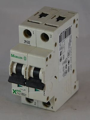 FAZ-2-B10 / FAZ-B10/2 - EATON MOELLER Circuit Breaker - B Curve - 10A - 2-Pole
