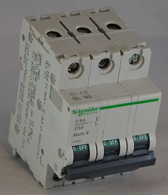 24464 - MG24464 SCHNEIDER  CIRCUIT BREAKER 6AMP C CURVE 3POLE 480Y/277VAC DIN RA