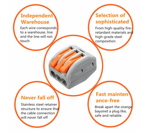 Excellway® ET25 2 Pins Spring Terminal Block 5Pcs Electric Cable Wire Connector