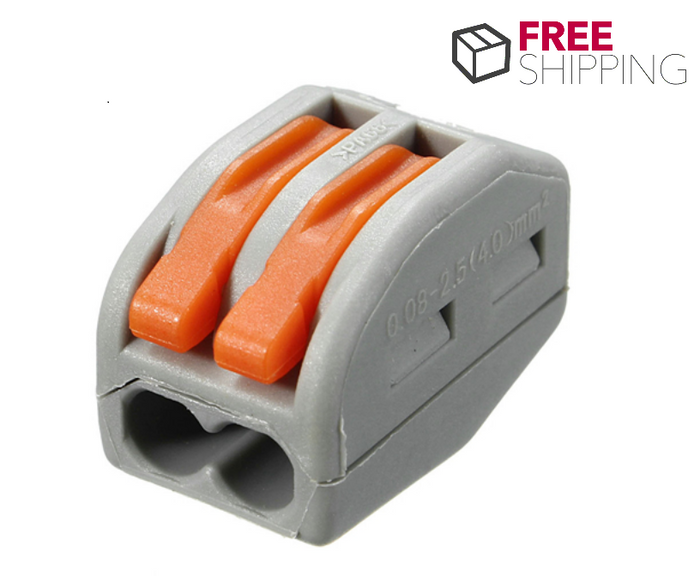 Excellway® ET25 2 Pins Spring Terminal Block 5Pcs Electric Cable Wire Connector