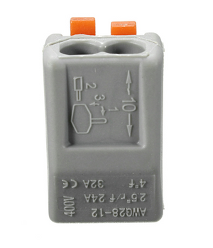 Excellway® ET25 2 Pins Spring Terminal Block 5Pcs Electric Cable Wire Connector