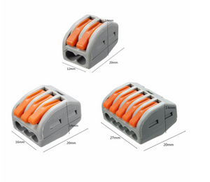 Excellway® ET25 2 Pins Spring Terminal Block 5Pcs Electric Cable Wire Connector