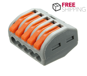 Excellway® ET25 5 Pins Spring Terminal Block 5Pcs Electric Cable Wire Connector - 5PIN