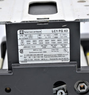 LC1FG43 - LG1 FG 43 - With LA1-F221 / LX1FG095  -  Telemecanique - Schneider LC1 Contactor