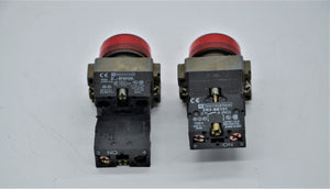 LOT OF 2 - Z BW06 RED with ZB2-BE101  -  SCHNEIDER ELECTRIC TELEMECANIQUE ZBW BUTTON
