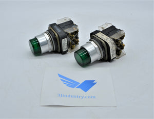 LOT OF 2 - 800TQTL10G - GREEN  -  Allen Bradley 800T PUSH BUTTON