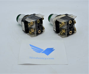 LOT OF 2 - 800TQTL10G - GREEN  -  Allen Bradley 800T PUSH BUTTON