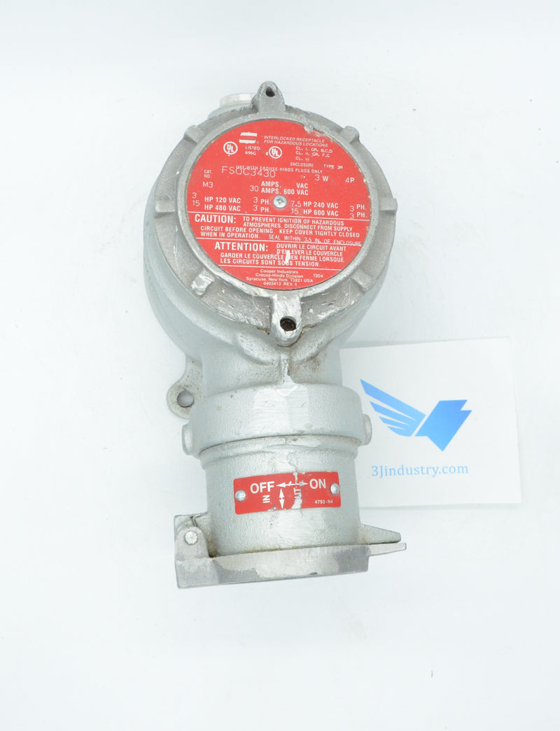 FSQC3430 - EATON CROUSE HINDS FSQC INTERLOCKED RECEPTACLE – 3JIndustry